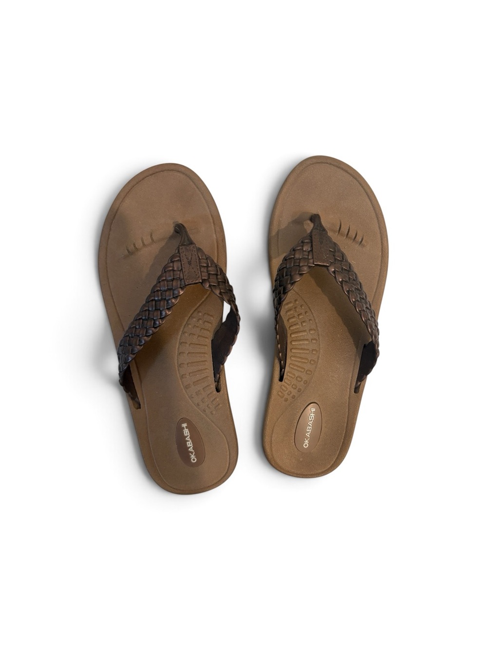 Okabashi Brown Braided Thong Sandals